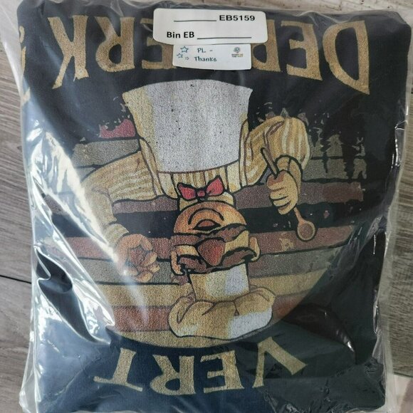 Gildan Vintage Vert Der Ferk Heavy Blend Kangaroo Pocket Chef Fun Black Hoodie S - Picture 11 of 12